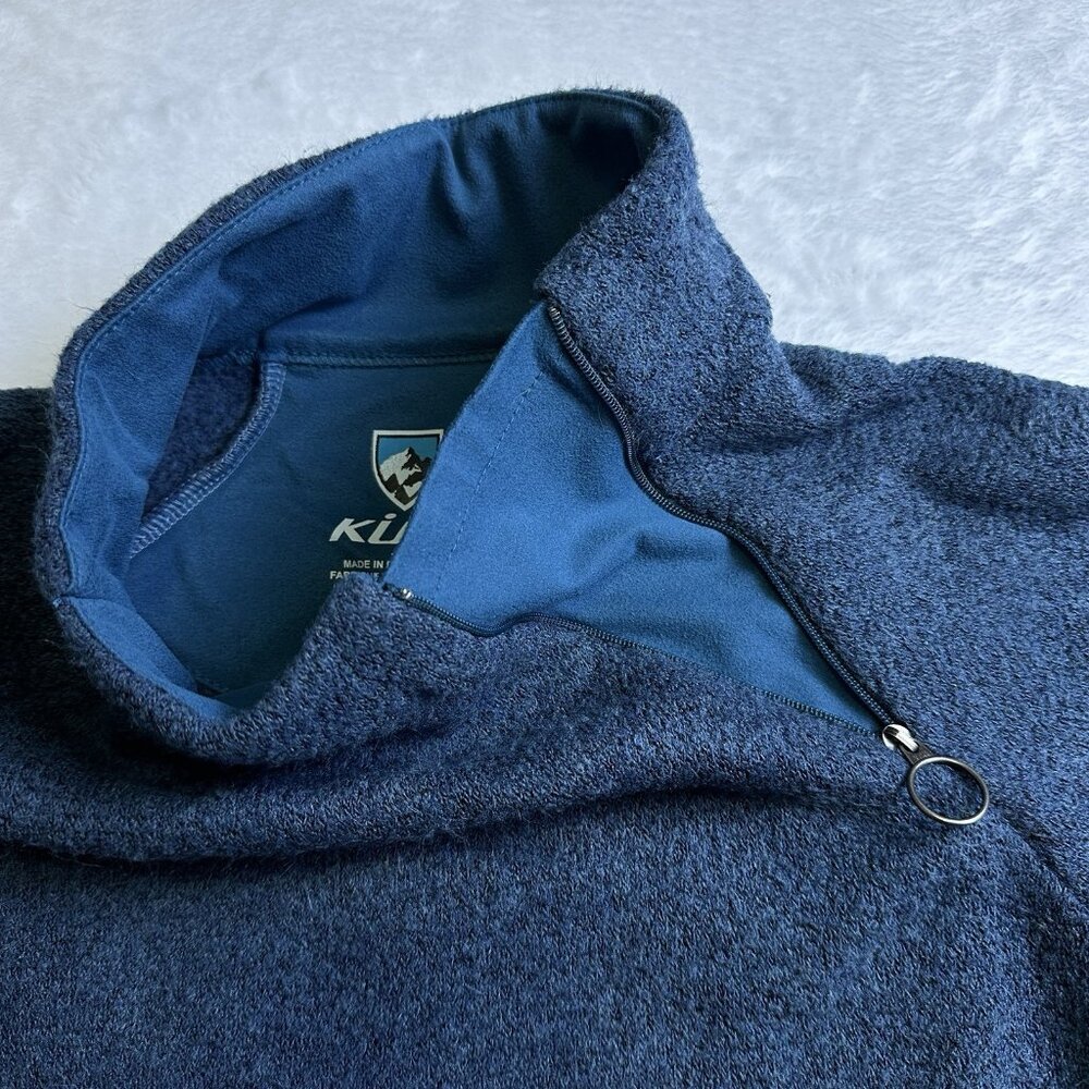 Kuhl Womens Small Blue Quarter Zip Fleece Pullover Sweater Outdoor Hiking - Picture 5 of 8